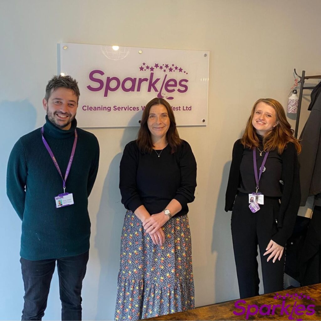 Ceri Jennings Director of Sparkles meeting with Scope